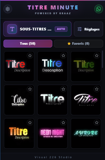 Panneau Titre Minute intégré dans Adobe Premiere Pro